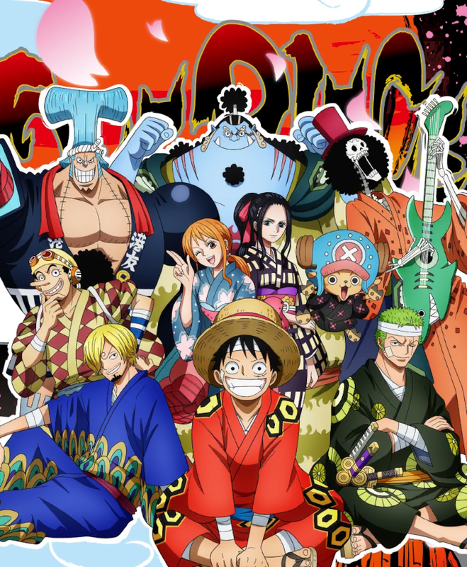Luffy and pals in traditional Japanese attire