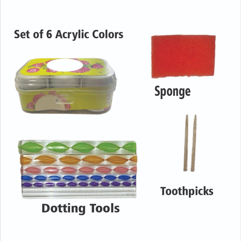 Penkraft Dot Mandala on Engraved MDF Chopping Board Hobbyist Level DIY Kit 