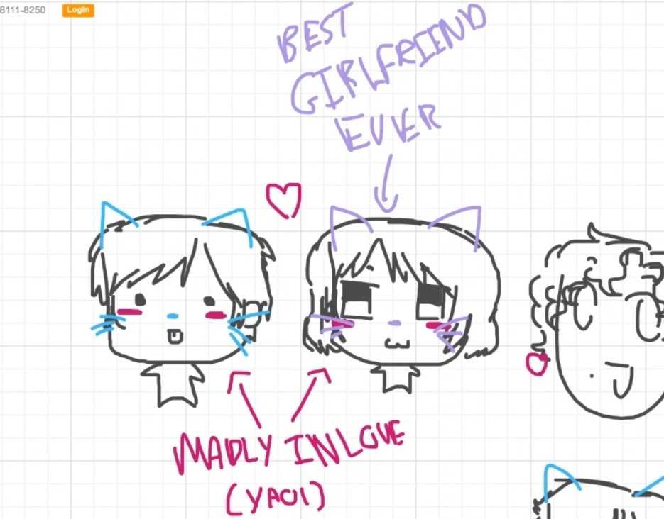 my beautiful husband's drawings of US AWWW