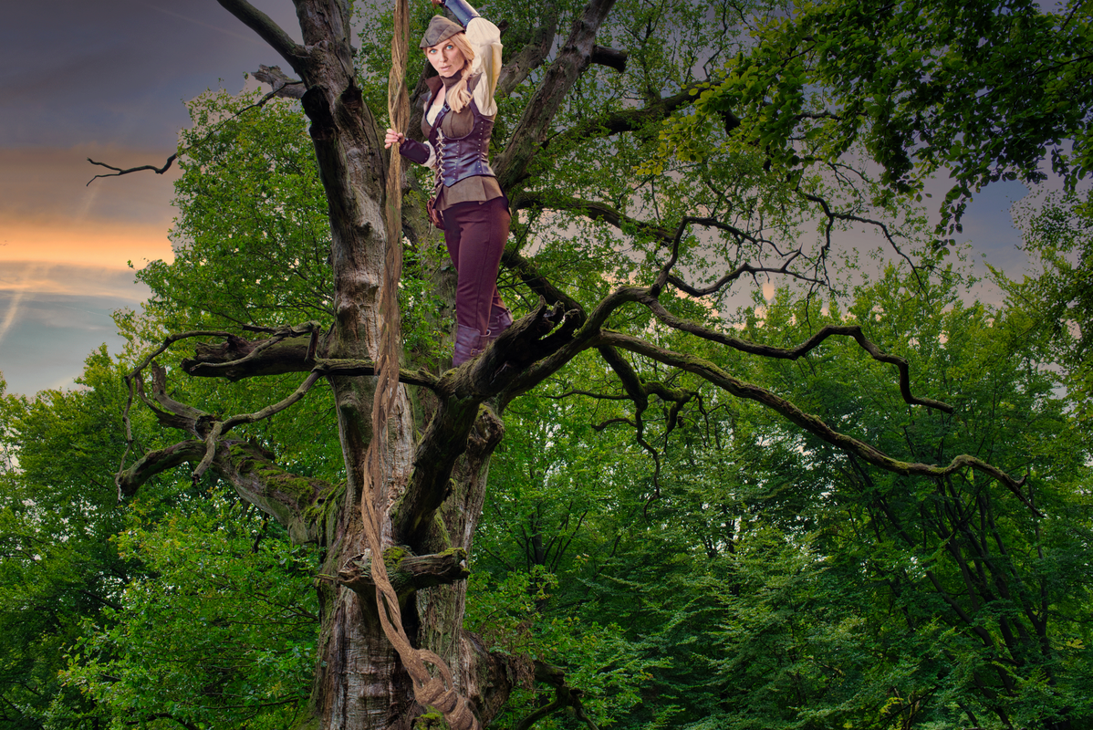 swinging in the trees