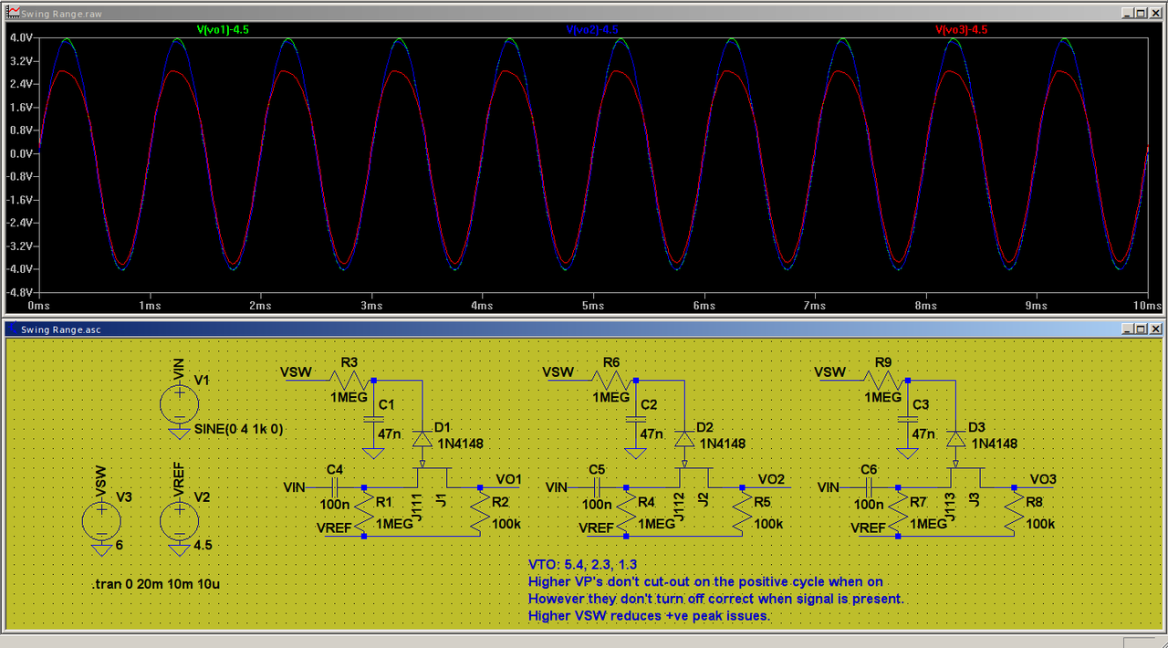 JFET Switching - Distortion - ON