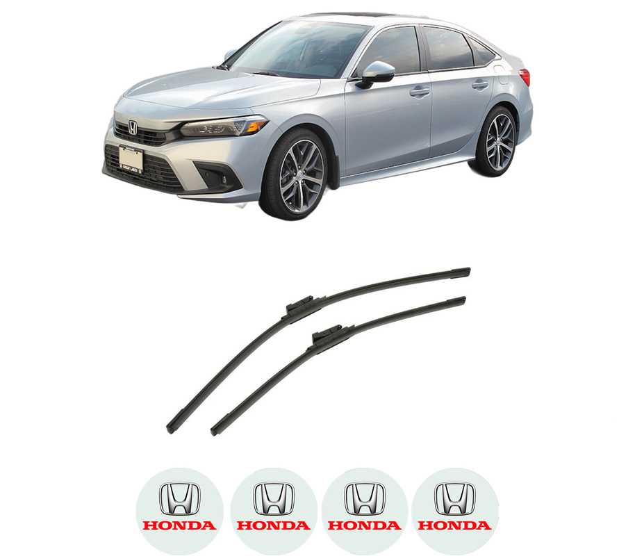 Set stergatoare auto HONDA CIVIC XI Hatchback (FL) din 2022, pentru parbriz auto, 2 bucati, Bosch Aerotwin, din cauciuc siliconat rezistent, 4 Stickere Auto HONDA