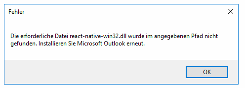 Ausführliche Outlook-Fehlermeldung