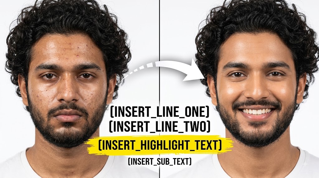 AI-generated example result for the youtube-thumbnail prompt: Skincare & Grooming YouTube Thumbnail AI Prompt #44 – Single-Scene Composition