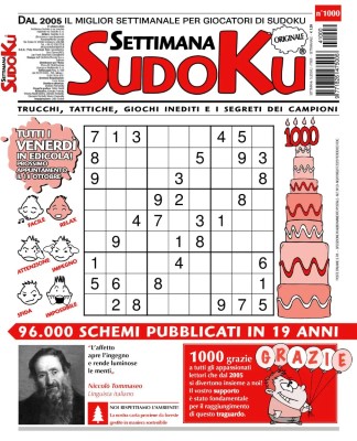 Settimana Sudoku N.1000 - 11 Ottobre 2024