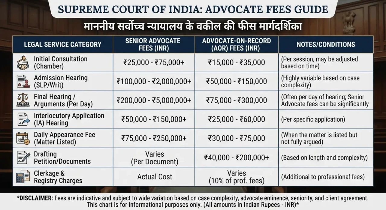 Supreme Court Advocate Fees: Complete Guide to Legal Charges