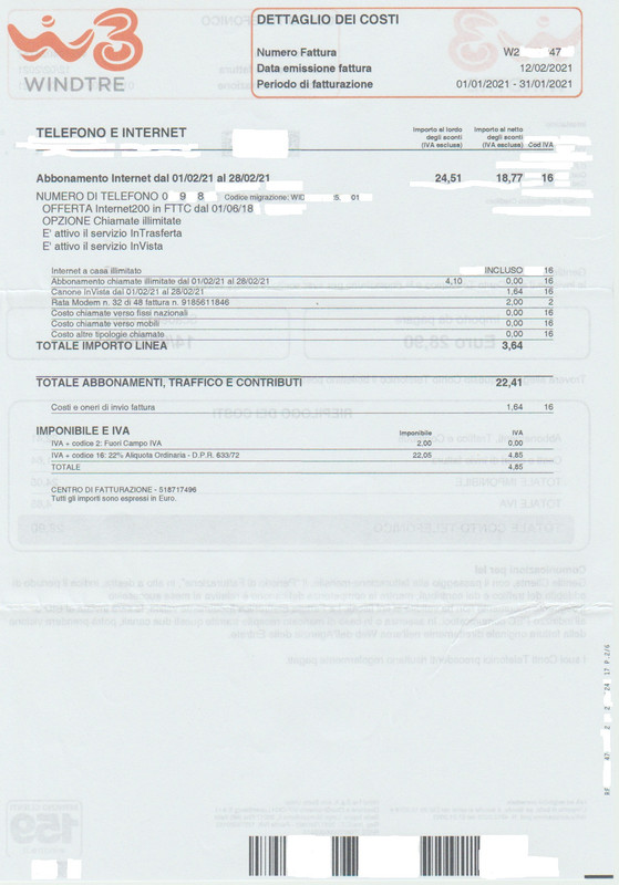 Conto Telefonico 2ª Pag (Dal 2021-01-01 al 2021-01-31)-(MOD Privacy)