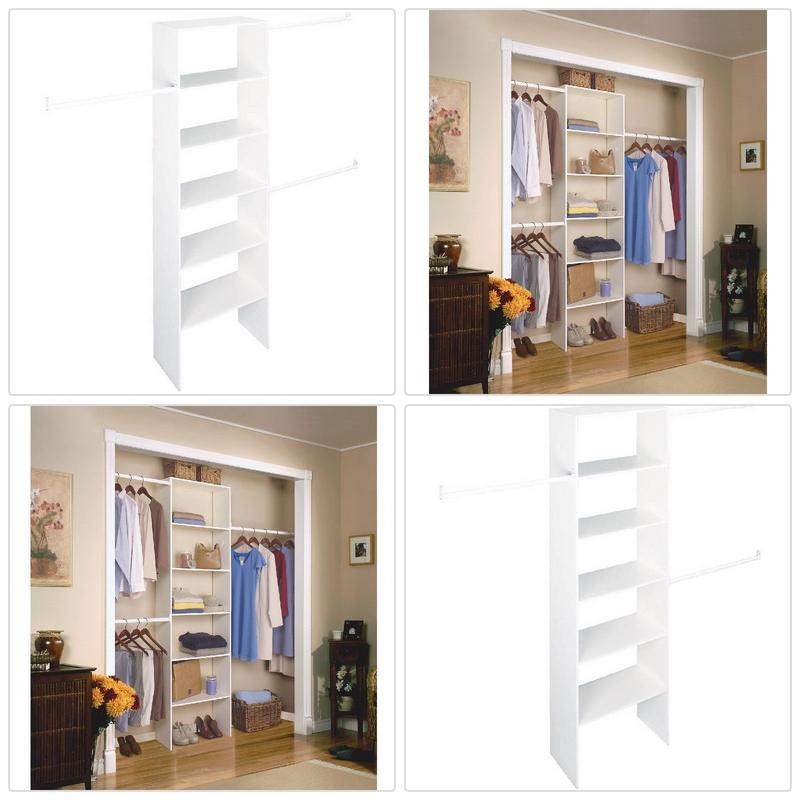 Details About Closetmaid Vertical Closet Organizer 24 White 3 Expandable Hang Rods Storage