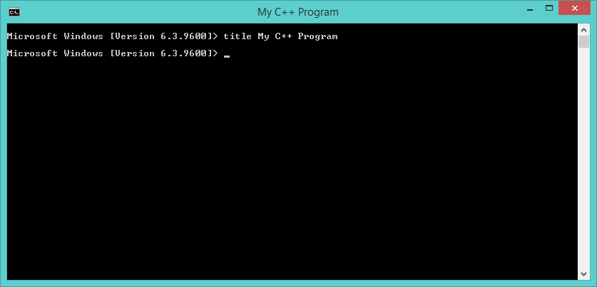A command prompt window with the title "My C Plus Plus Program"