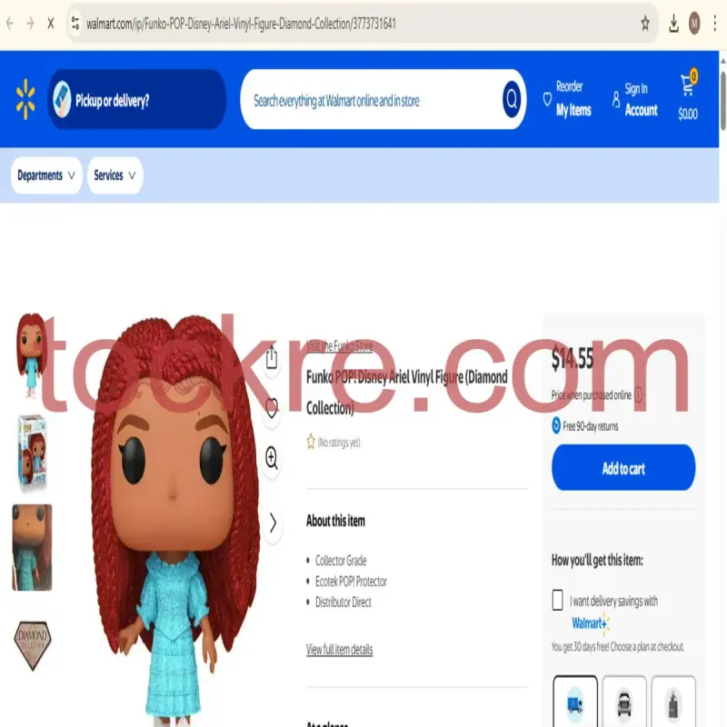 Alternative view of Collectible Doll: Walmart Funko POP! Disney Ariel Vinyl Figure (Diamond Collection)