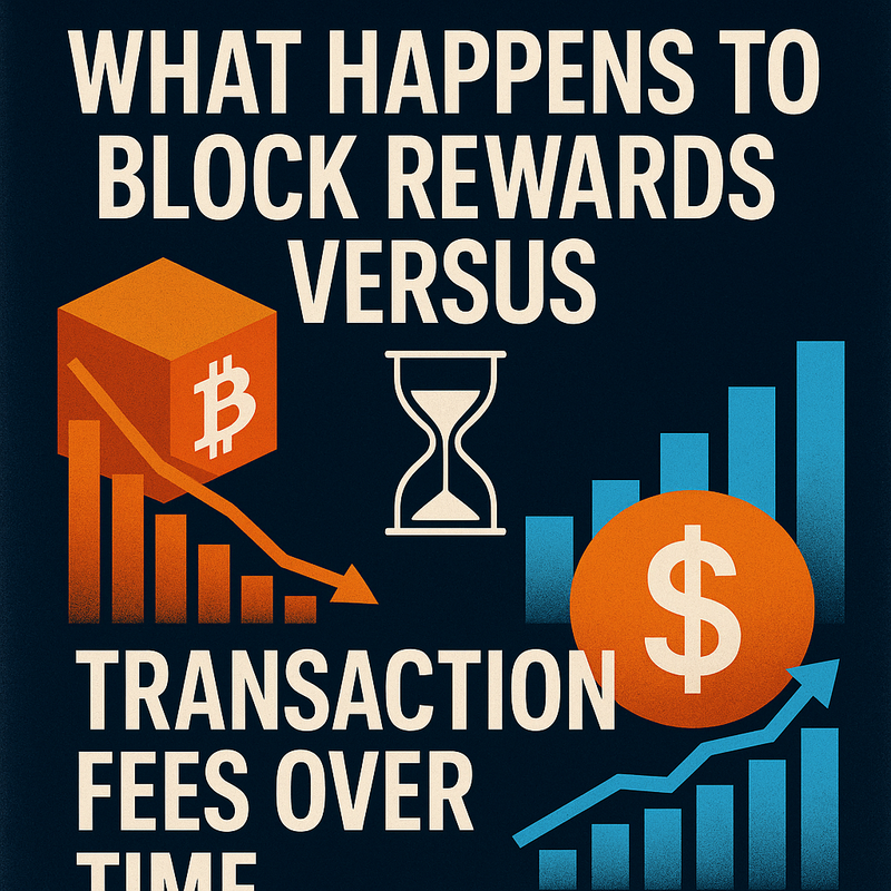 What happens to block rewards versus transaction fees over time
