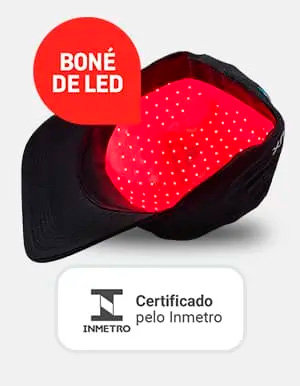 Detalhe interno do Boné Capellux com LEDs