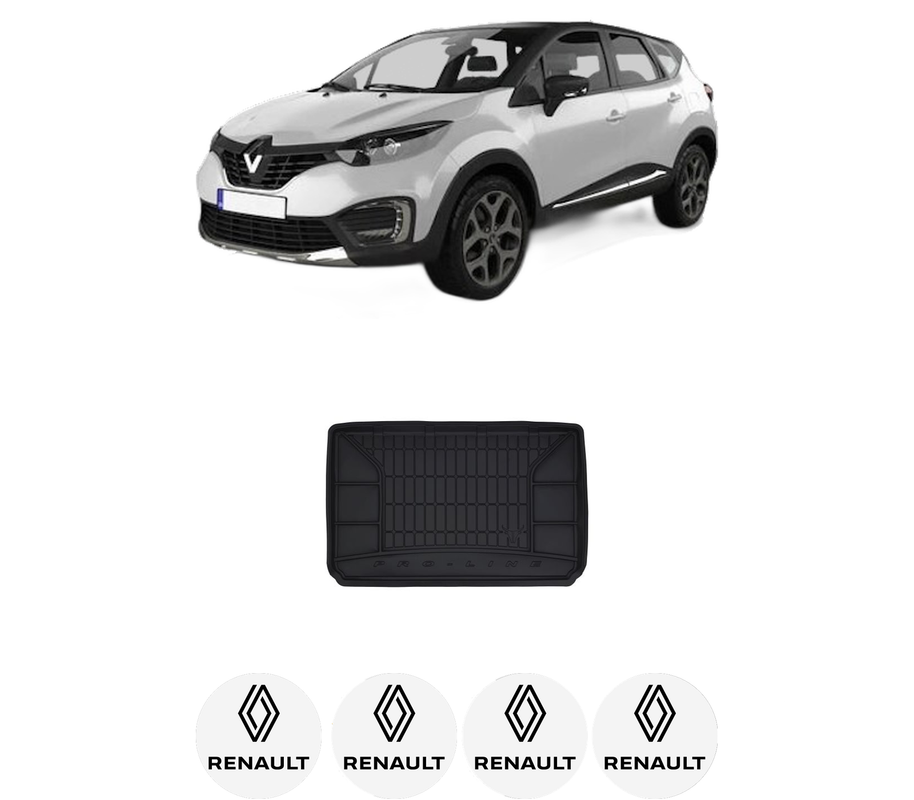 Tavita Portbagaj RENAULT CAPTUR I (J5_, H5_) din 2013-2018, Protectie Portbagaj Auto, 4x Stickere auto cu RENAULT