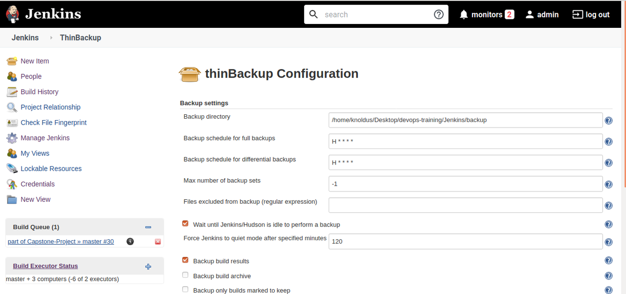 Backup and Restoring in Jenkins