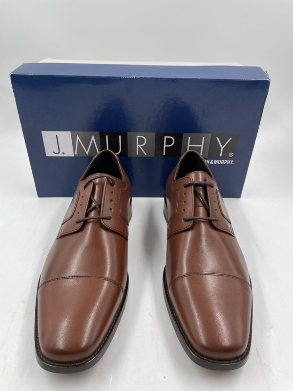 J. MURPHY NOVICK BROWN CAP TOE LACE UP SHOE DRESS MENS 9.5 M