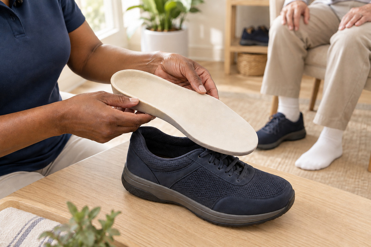 Carter Foot Lab supportive insert and footwear