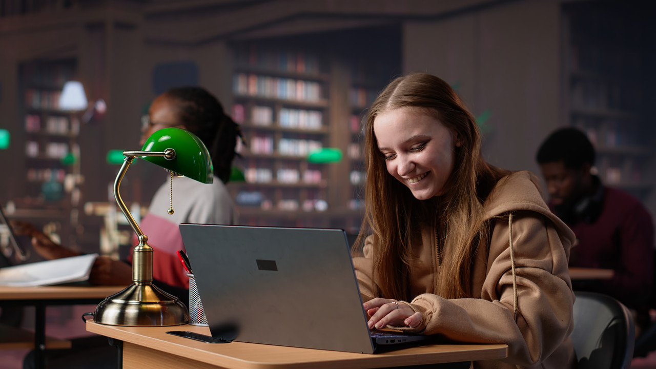 young scholar celebrating some good news feeling pleased with progress