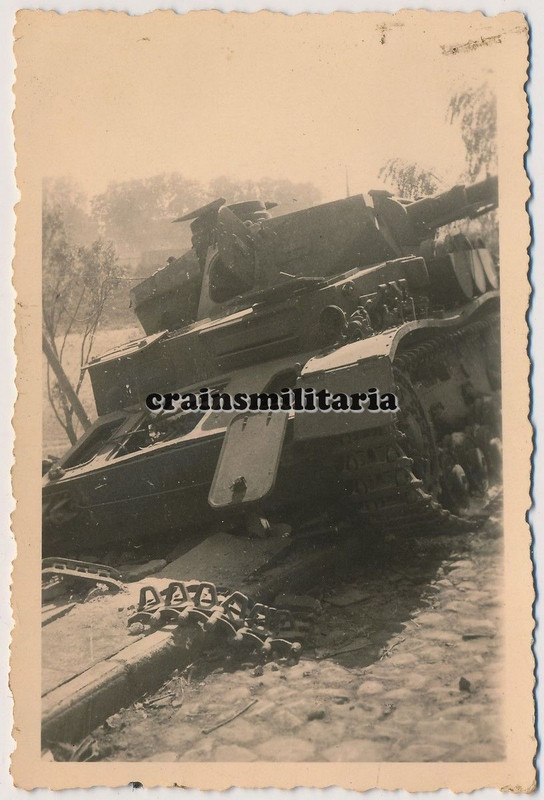 Orig. Foto zerstörte Panzer IV Tank in Frankreich 1940