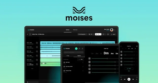 Moises - AI-платформа для музыкантов: отделяйте вокал и инструменты, получайте аккорды, клик-трек, меняйте тональность/темп прямо в вебе и мобильных приложениях