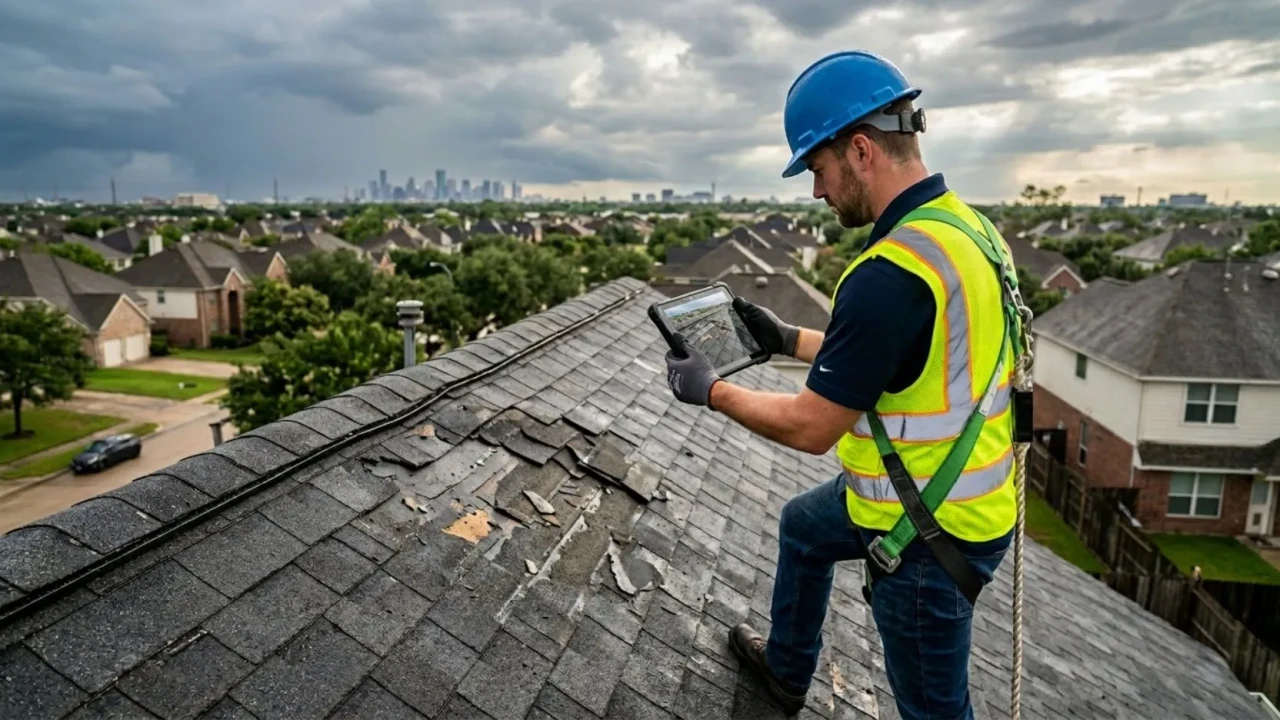 Roofing contractor Houston storm damage documentation