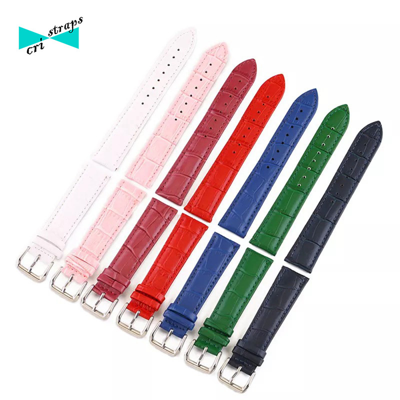 Cinturino Orologio Pelle Coccodrillo Blu Rosso Bianco | Chiusura Deployante Cristraps