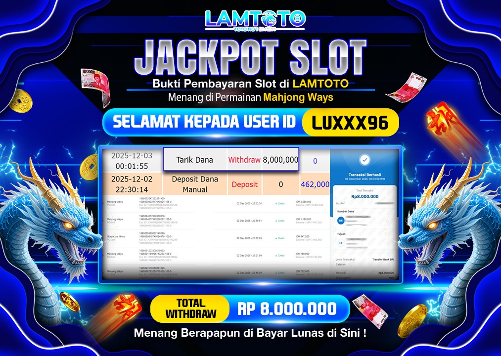 BUKTI JACKPOT LUNAS LAMTOTO
