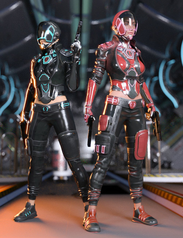 Sci-Fi Urban Warrior Outfit for Genesis 8 and Genesis 8.1 Females Sci-Fi Urban Warrior Outfit for Genesis 8 and Genesis 8.1 Females