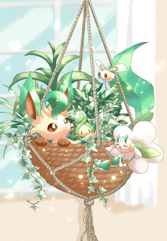 leafeon-cutiefly-budew-and-floette-pokem