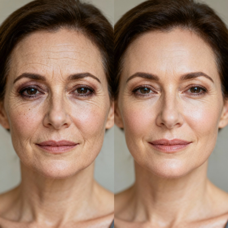 Skincare routine transformation
