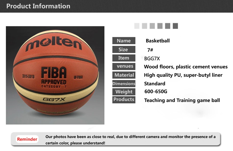Basketball Ball GG7X High Quality FIBA Official Size 7 Indoor