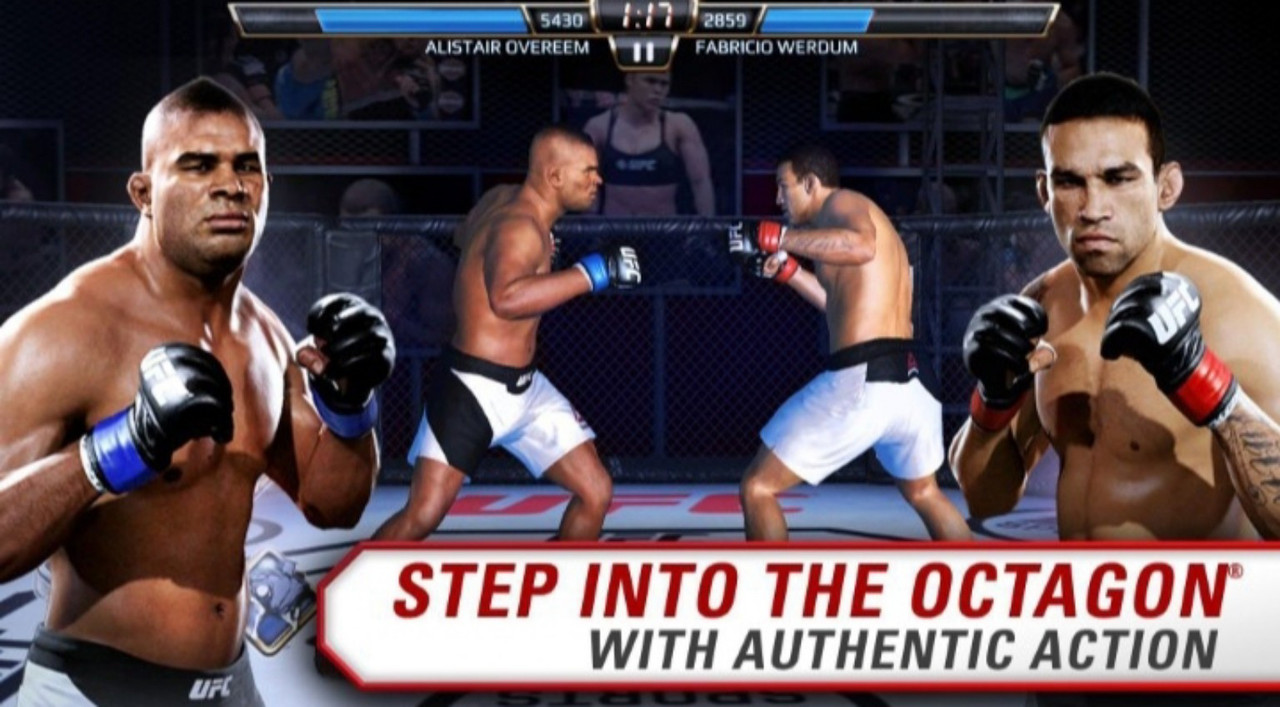 A fighter performing a kick during a match.