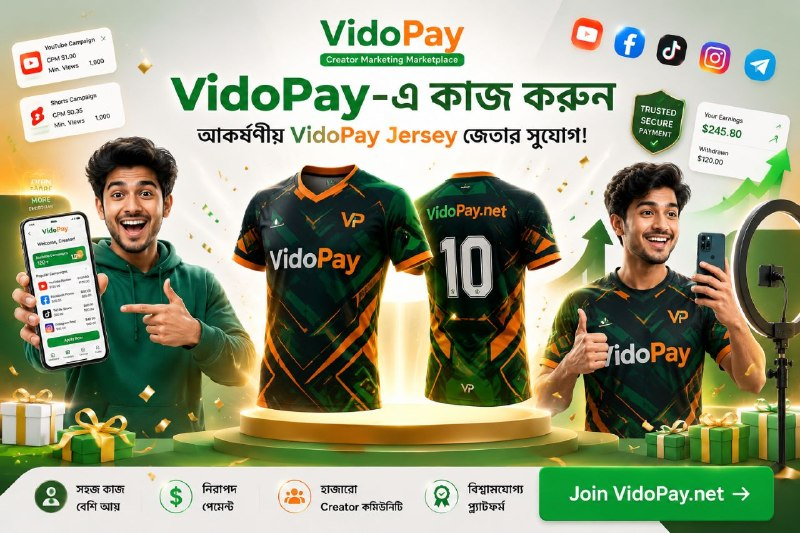 VidoPay Creator rewards campaign Jersey Banner