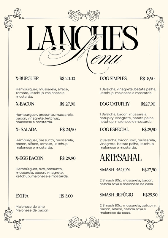 Cardápio Bar 4