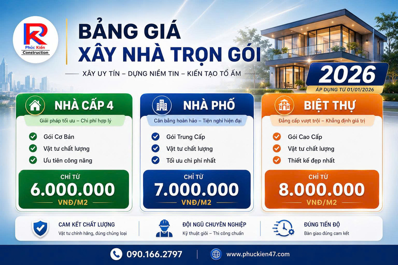 XÂY NHÀ TRỌN GÓI BUÔN MA THUỘT - ĐẮK LẮK