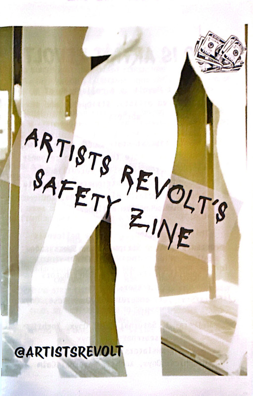 The cover of a zine titled Artists Revolt Safety Zine