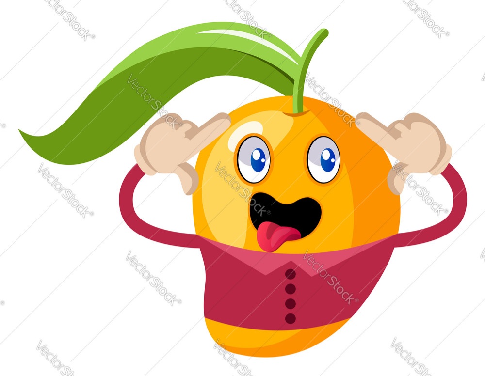 crazy-mango-on-white-background-vector-26372906
