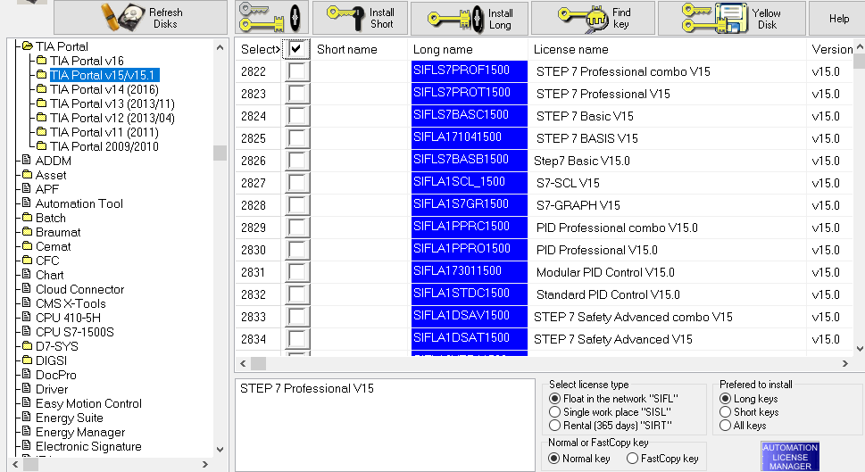 Simatic  Keys