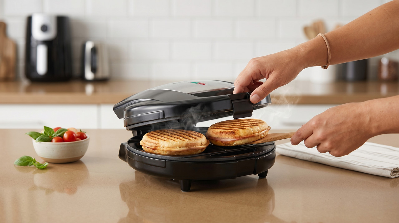 Sandwichera Oster M/CKSTSM-3891 Redonda con Placas Antiadherentes