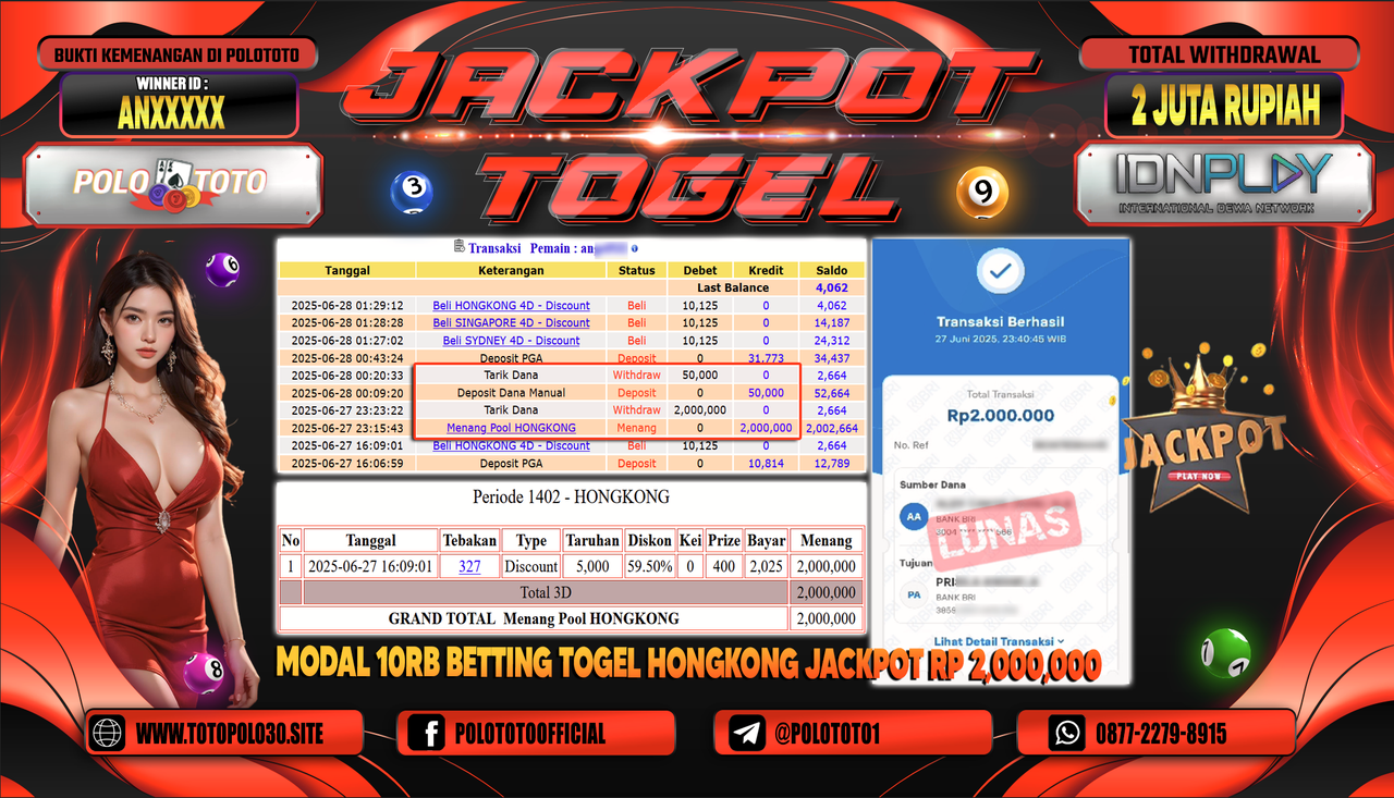 POLOTOTO JACKPOT TOGEL HONGKONG LOTTO Rp.2.000.000,-