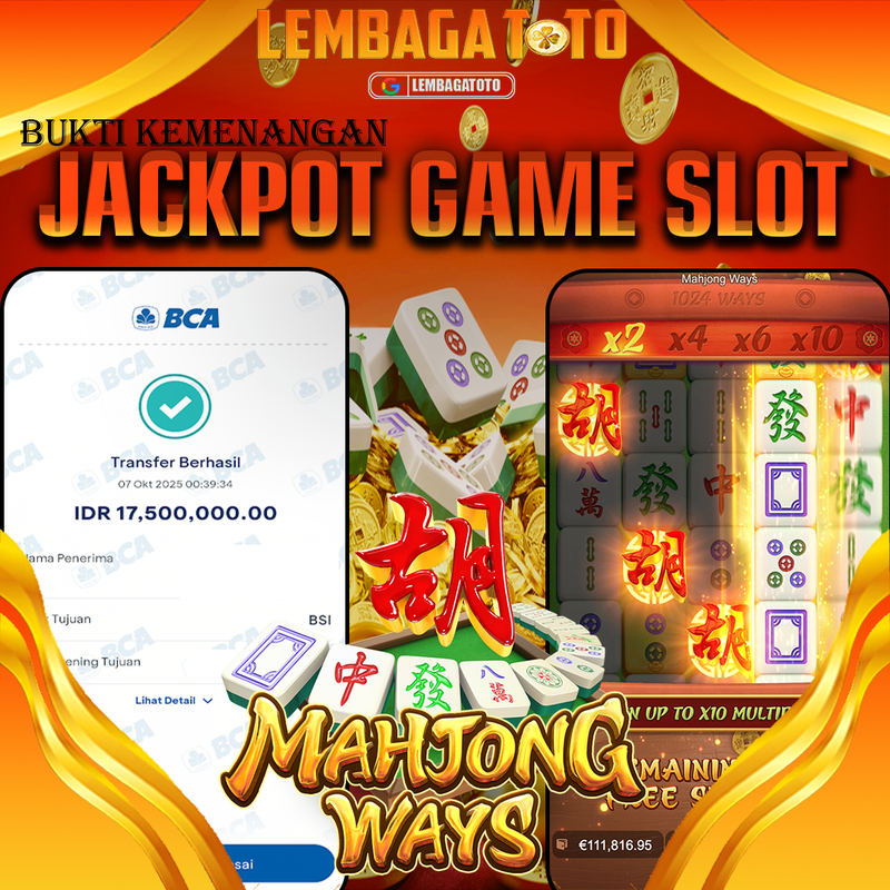 BUKTI JACKPOT 08 OCTOBER LEMBAGATOTO MAHJONG WAYS Rp.17.500.000,- LUNAS