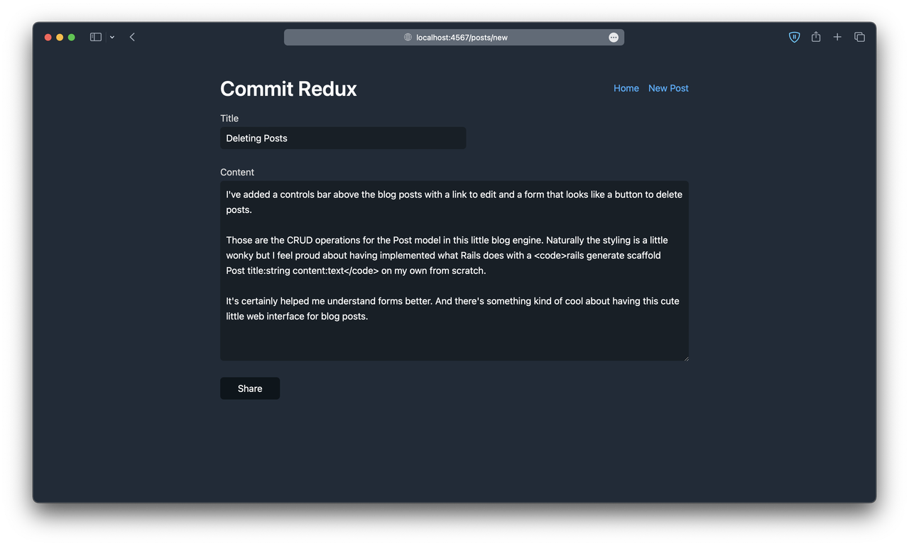 Screenshot of web interface