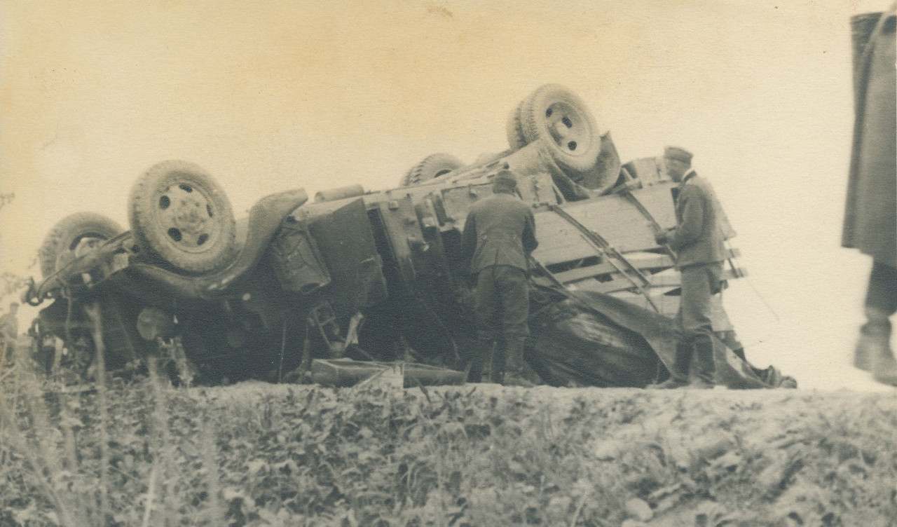 2.Wk Soldaten Lkw Militär Lastwagen überschlagen