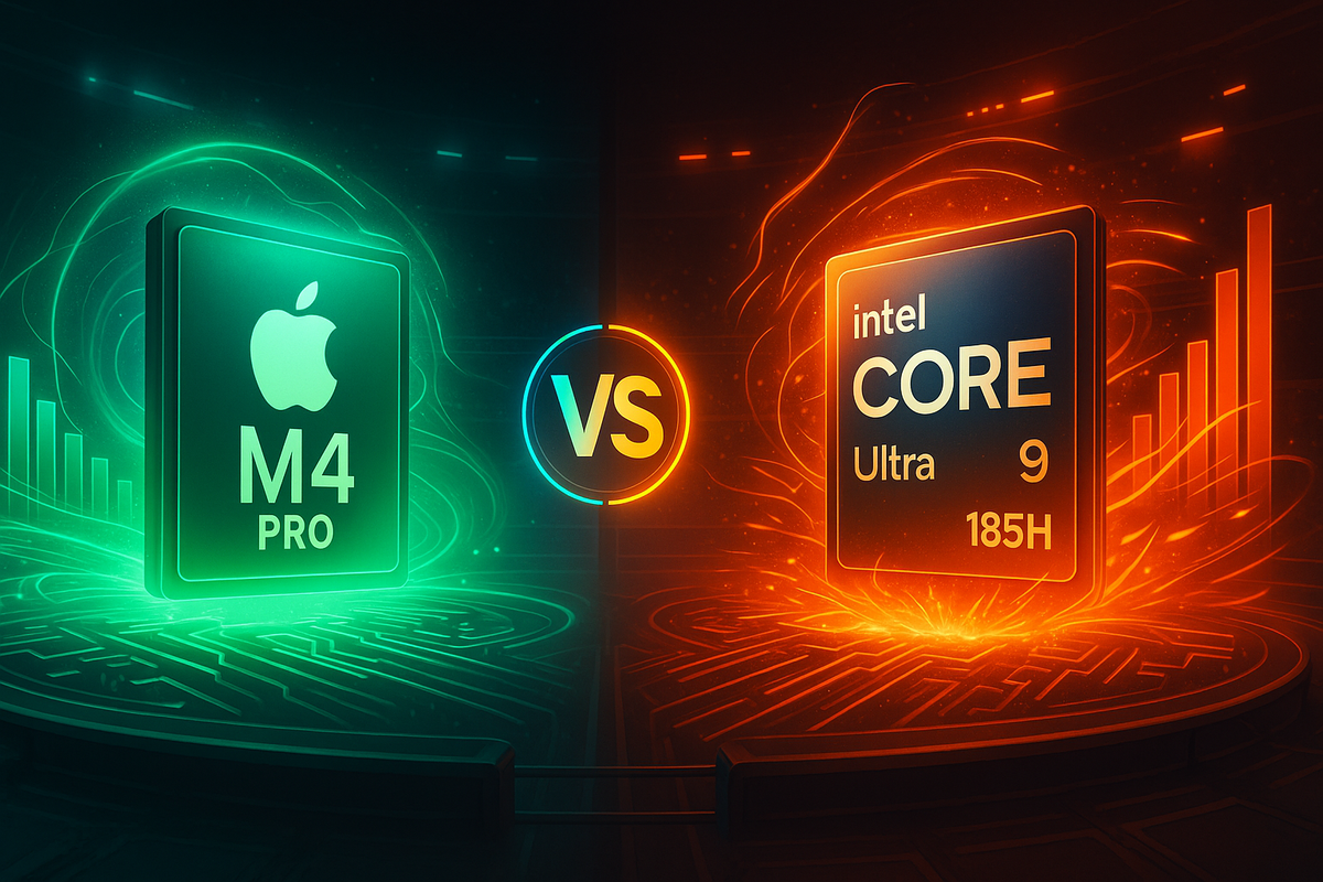 Intel Core Ultra 9 185H vs Apple M4 Pro: Eficiência ARM Pro Humilha o Bruto x86, ou o Intel Ainda Tem Cartas na Manga para Multitarefa Pesada?