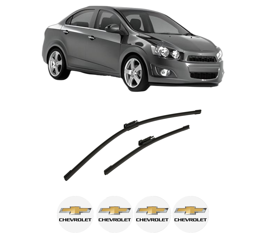 Set stergatoare auto CHEVROLET AVEO Saloon (T300) din 2011-2015, pentru parbriz auto, 2 bucati, Bosch Aerotwin Multi, din cauciuc siliconat rezistent, 4 Stickere Auto CHEVROLET