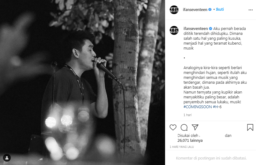 Ifan Seventeen mengaku pernah membenci musik