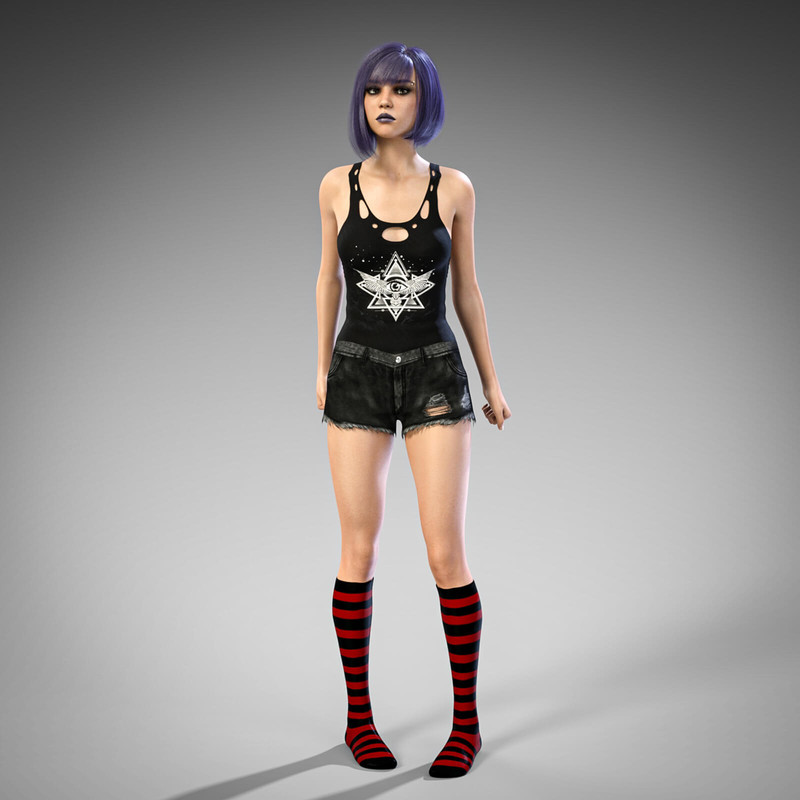 GArt Emo Girl Poses for G3F and G8F