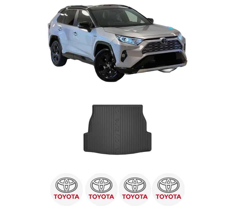 Tavita Portbagaj TOYOTA RAV 4 V VAN (_A5_, _H5_) din 2018, Protectie Portbagaj Auto, 4x Stickere auto cu TOYOTA