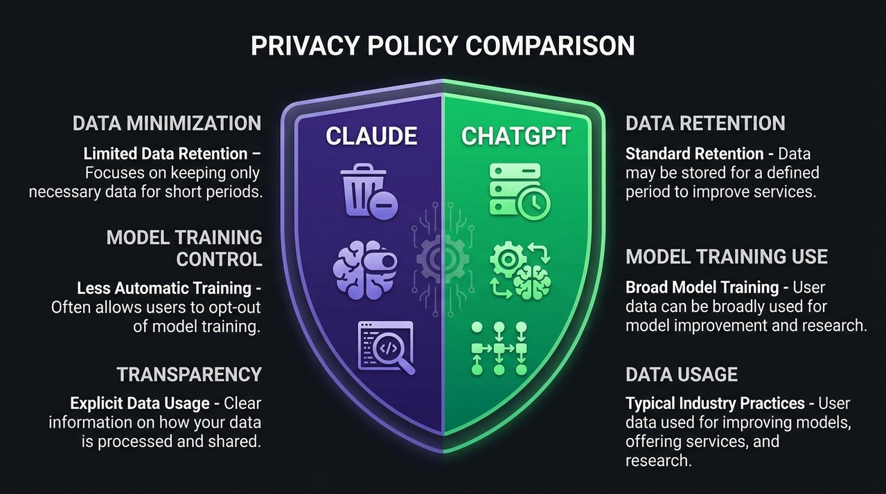 مقارنة سياسات الأمان والخصوصية بين Claude وChatGPT 2026 — ما تحتاج معرفته قبل مشاركة بياناتك