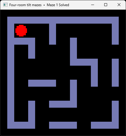 Four room tilt mazes