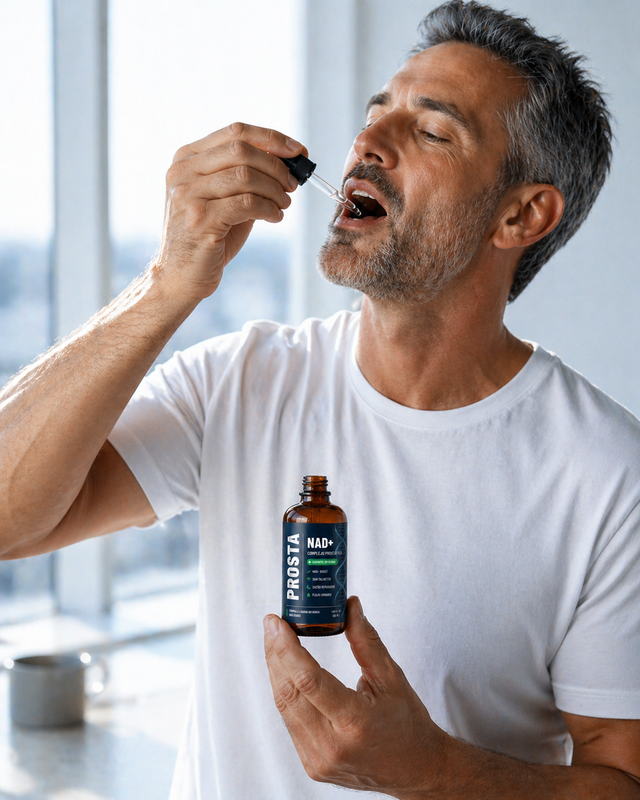 Persona tomando PROSTA NAD+